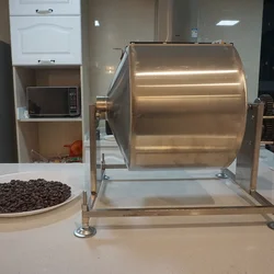 Electric rotary coffee bean baking machine roaster machine on the gas hob