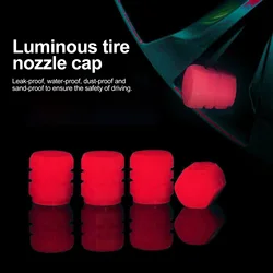 4pcs Tire Valve Caps Illuminated Tire Valve Cover Universal Luminous Tire Cap Rim Stem Covers for Motorcycles