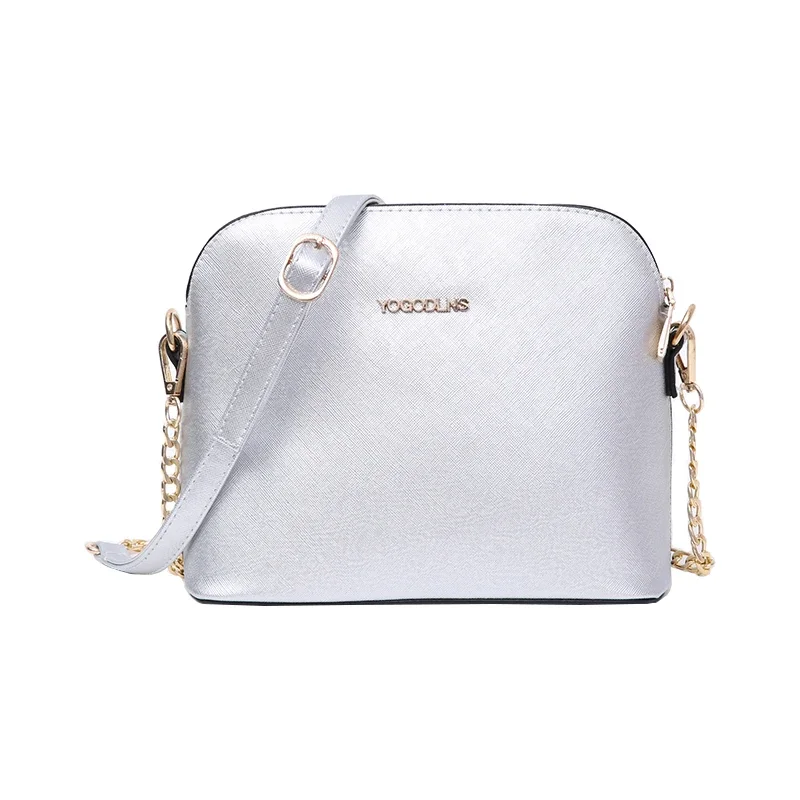 New Arrival Shell Shape Shoulder Bags for Women Solid Color PU Leather Chains Crossbody Handbag Fashion Messenger Bag Purse