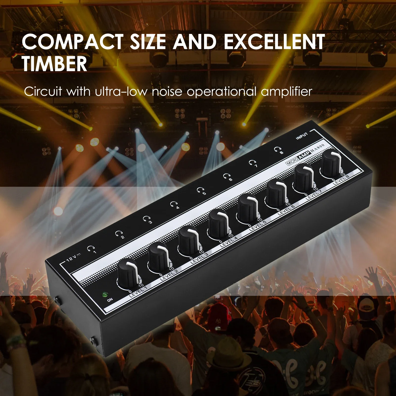 HA800 헤드폰 앰프 음악 믹서 녹음용 8 채널 초소형 스테레오 오디오 앰프 이어폰 앰프