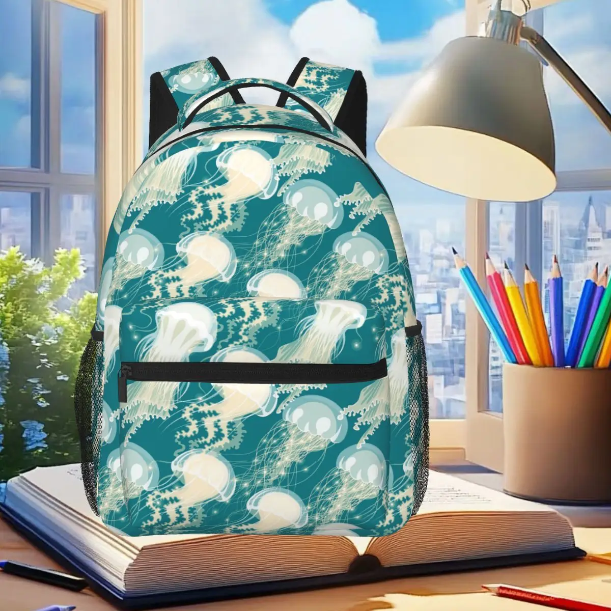 

Прозрачный студенческий рюкзак с медузой, школьная сумка, походный дорожный рюкзак для мальчиков и девочек, модная сумка для книг, сумки на плечо