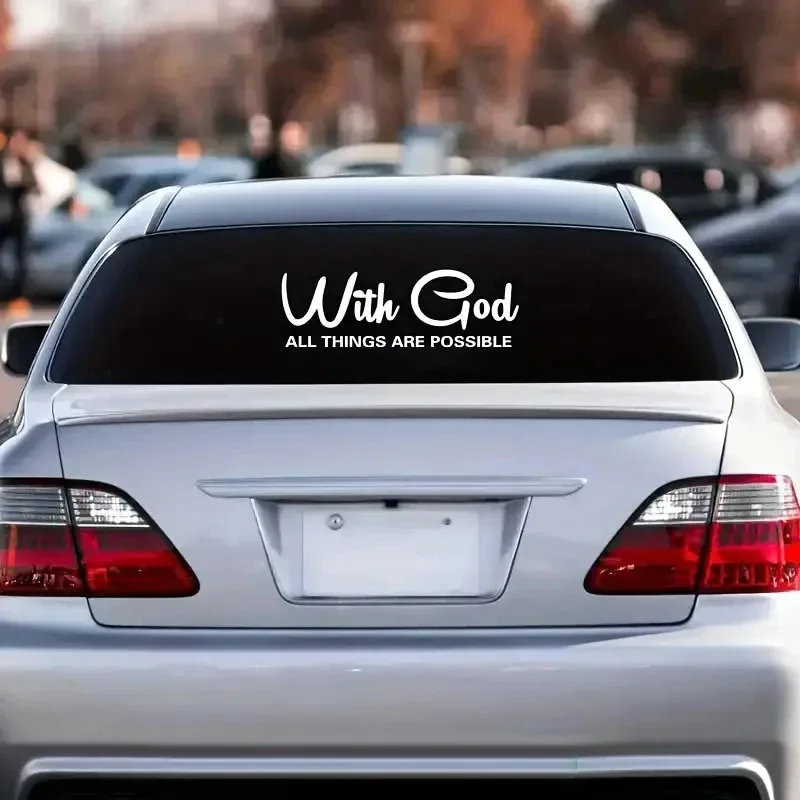 With God All Things Are Possible Car Sticker Waterproof Vinyl Decal Car Accessories Decor Pegatinas Para Coche