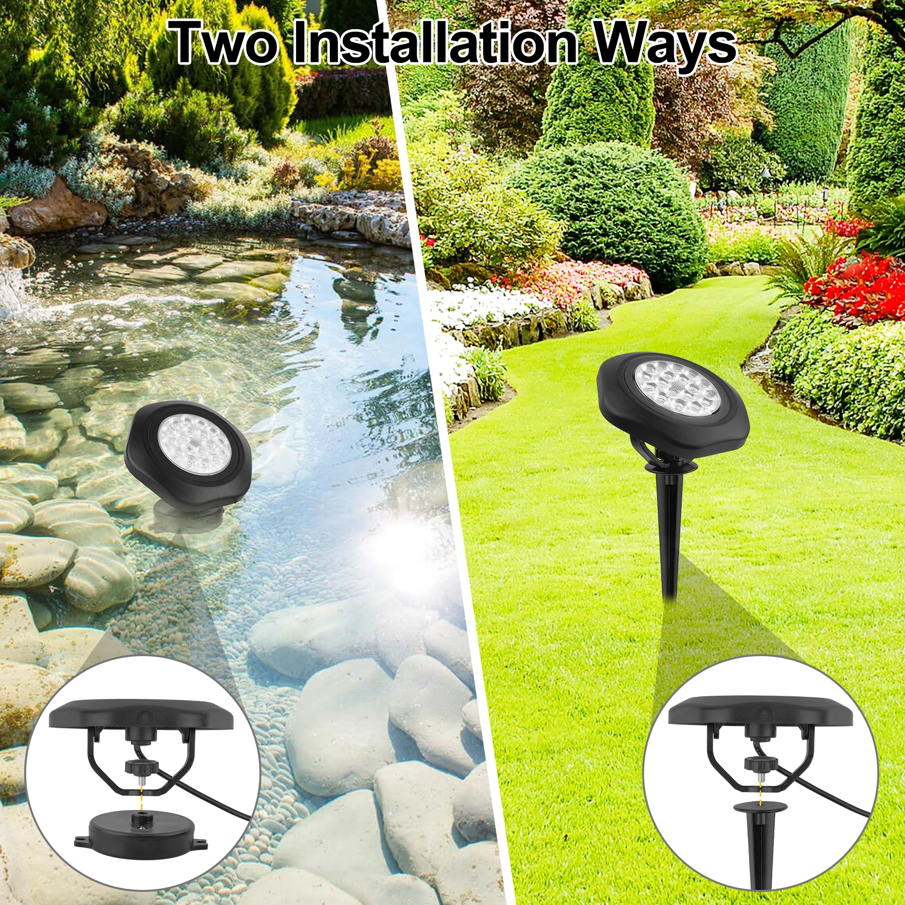 3/4/5/6 Lights Pond Light RGB IP68 Waterproof Pool Underwater Lights for Garden Landscape Spotlight with Remote Control