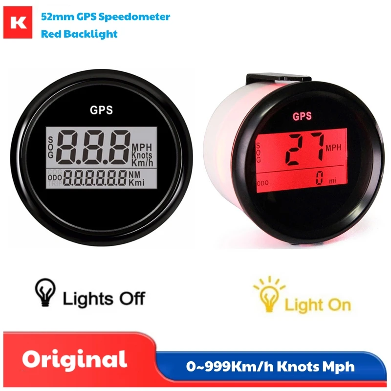 

Cars / Boat 52mm GPS Speedometers Sog 0-999Km/h Knots Mph Show Digital Speed Mileometers Odometers with Antenna 9-32v Voltage