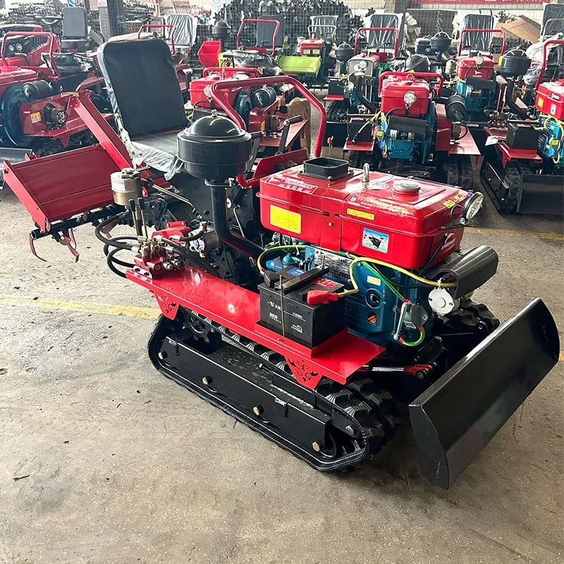 Good Price 25hp 35hp Multifunction Diesel Track Crawler Tractor for Fertilizing Seeding Rotary Tiller Diesel Powered Cultivator