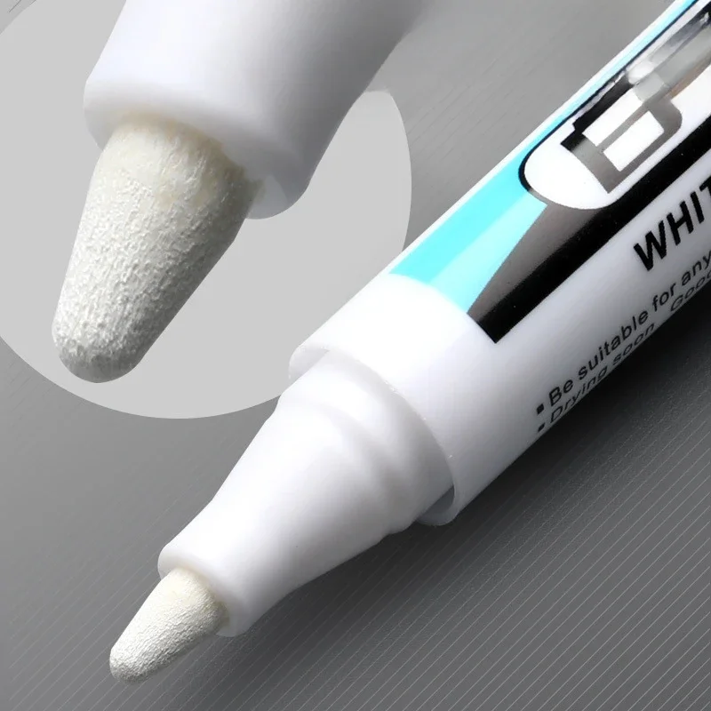 

White Marker Pens Oily Waterproof White Graffiti Sketching Markers Stationery Deep Hole Marker 0.7mm White Permanent Paint