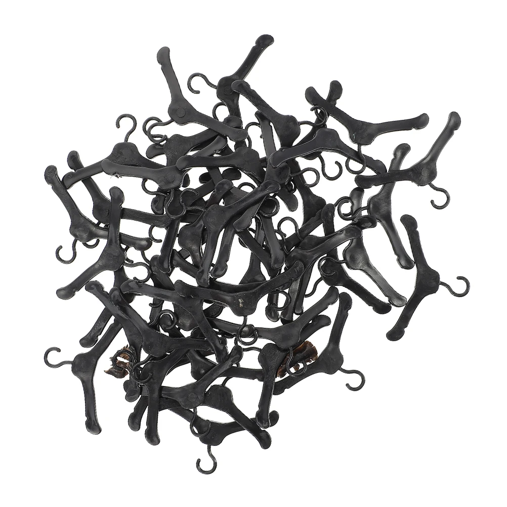 

100 Pcs Miniature Hanger Dress Rack Plastic Clothes Dollhouse Clothing Hangers