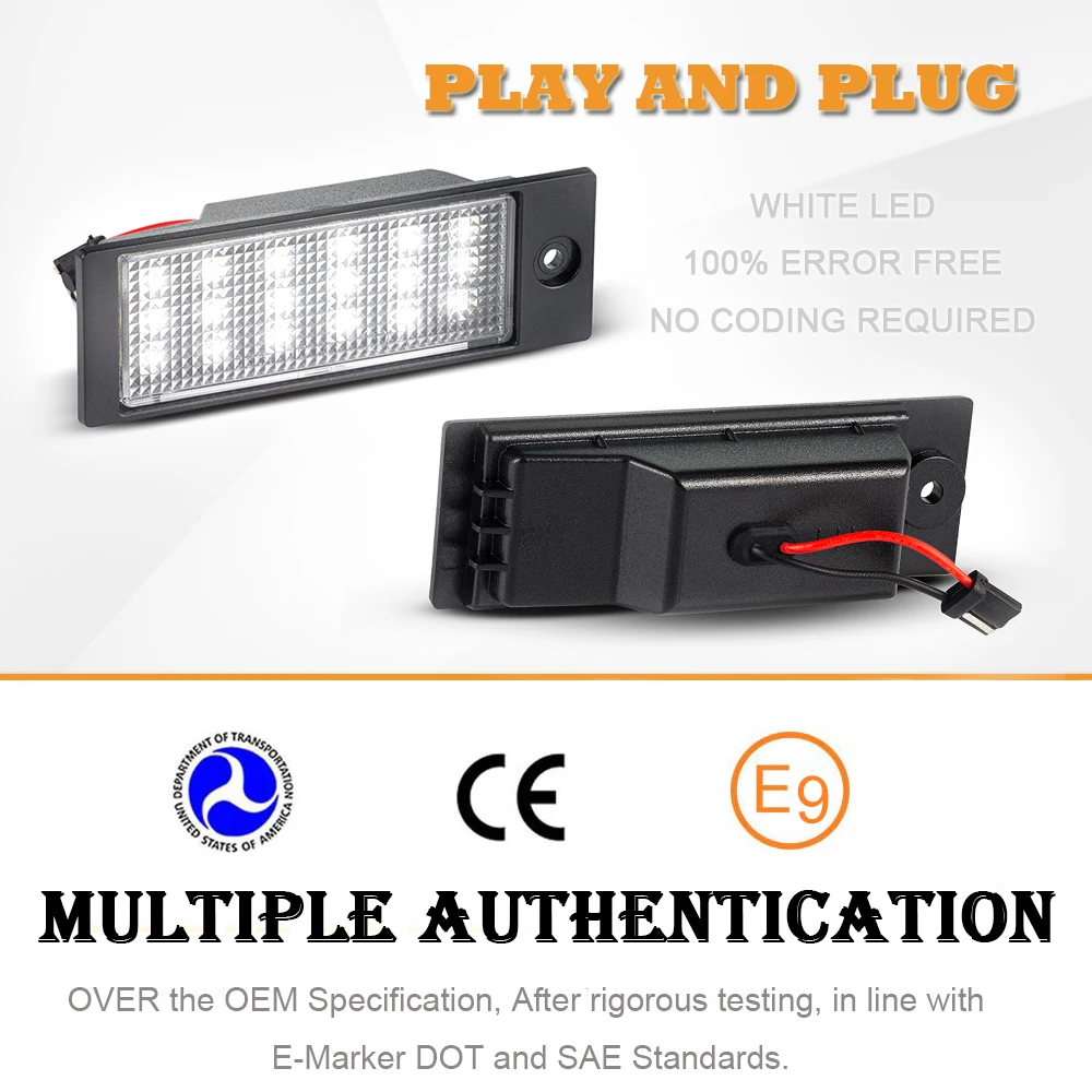 2pcs LED License Plate Lights Canbus For Hyundai IX35 Tucson Kia XCeed Cerato MK4 K3 Forte MK3 Car Styling White