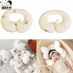 Embroidery Bear Baby Pillow Protective Travel Car Stroller Seat Head Neck Support Pillows Child U Shape Headrest Toddler Cushion