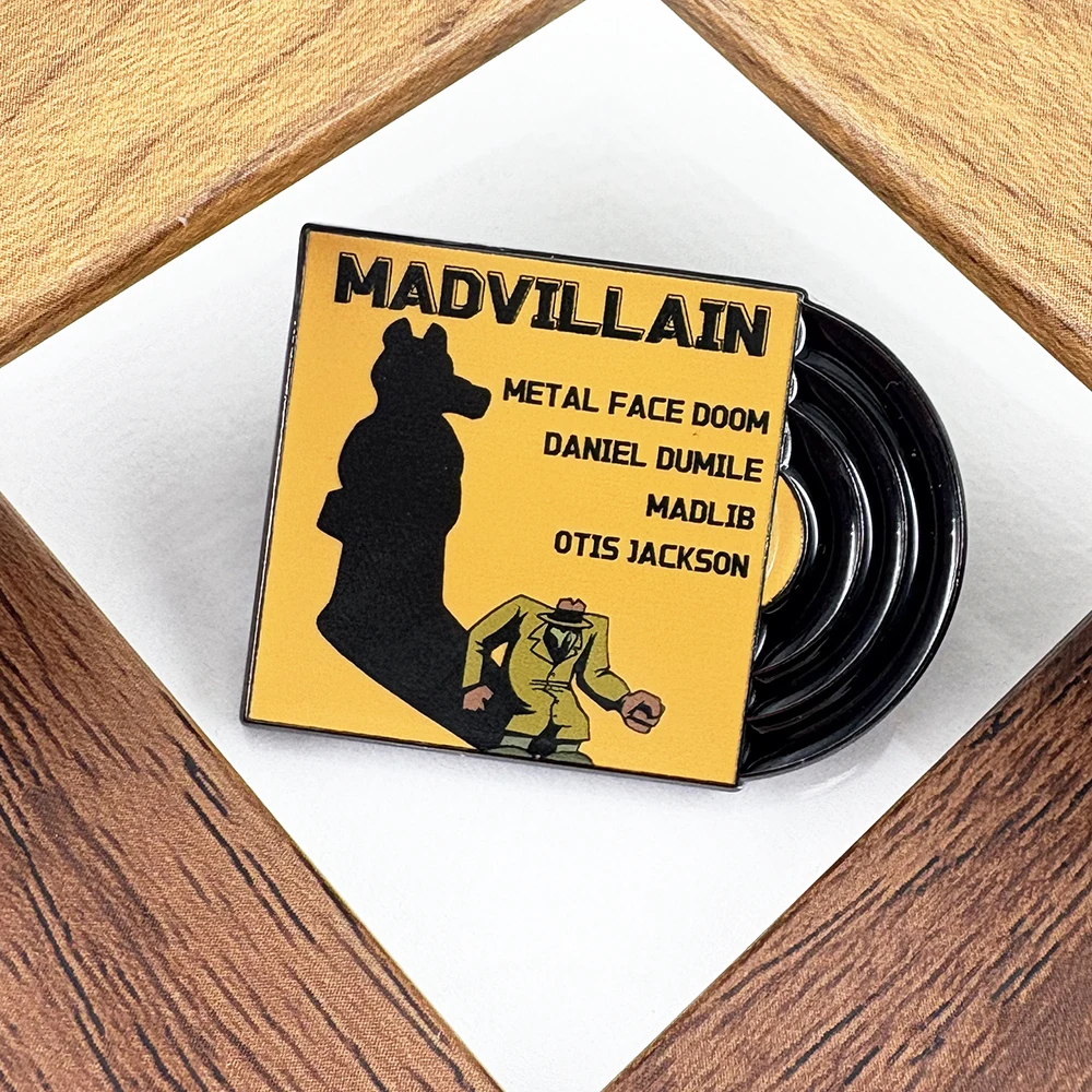 Vinyl-Schallplatten-Emaille-Pins Musikalbum-Brosche Kollektion MF-DOOM Metall-Abzeichen Hip-Hop-Rock-Band Anstecknadel Fanschmuck Geschenk – Detail 2