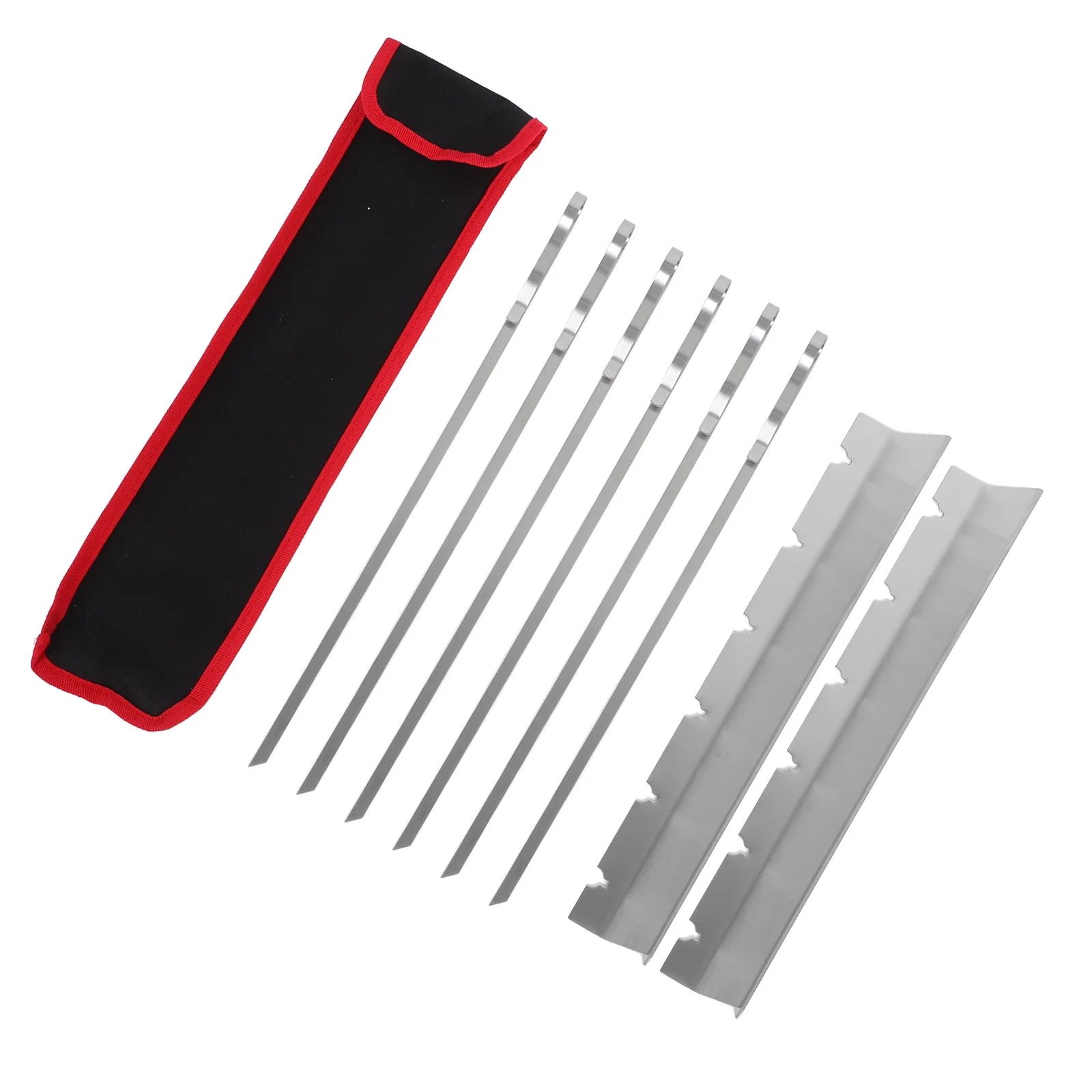 

1 set Barbecue Skewers Set Stainless Steel Reusable Bbq Skewer Non-Slip Rust-Proof Kebab Skewers For Grilling Outdoor Bbq