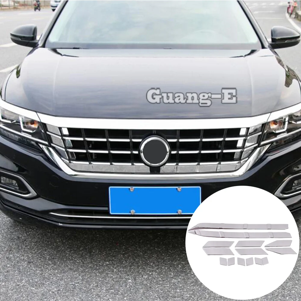 

Front Middle Center Grille Racing Grill Trim Cover Car Accessories Stick 14PCs For Volkswagen VW Passat 2019 2020 2021 2022 2023