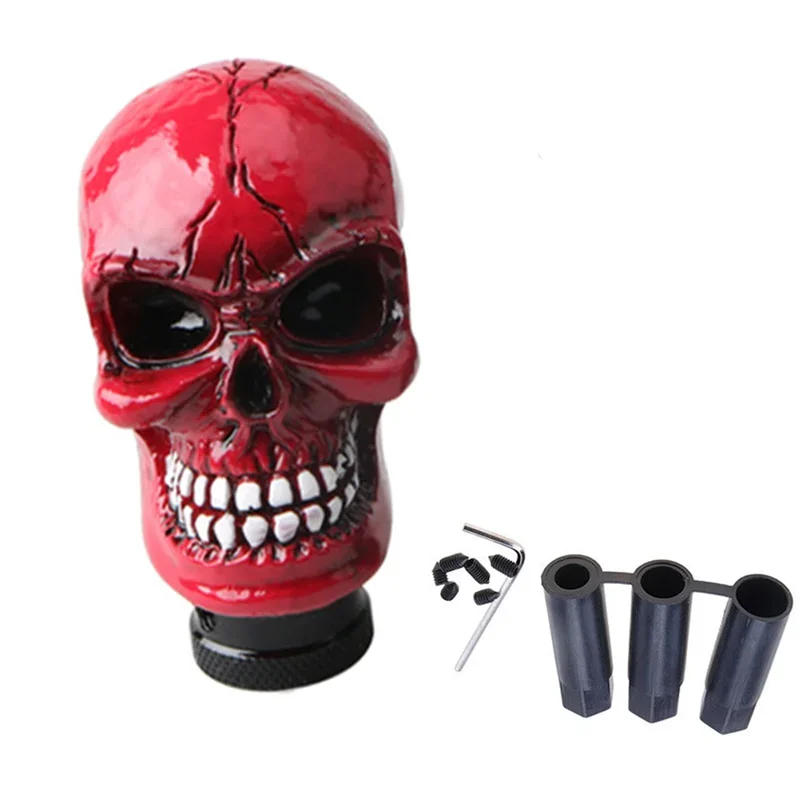 

1x Red Skull Manual Shifter Lever Gear Head Car Shift Knob Universal Accessories