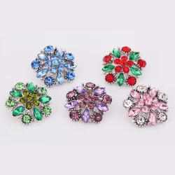 Hot Component 040 Crystal 18mm Metal Snap Button For Bracelet Necklace Interchangeable Jewelry Women Accessorie Findings