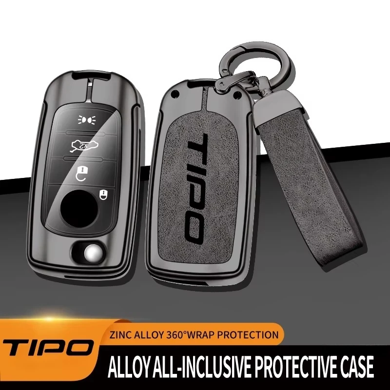 

Suitable for Fiat TIPO 2016 2017 2020 2021 Zinc Alloy Car Key Case Leather High-end Car Key Shell Key Cover Keychain Accessories