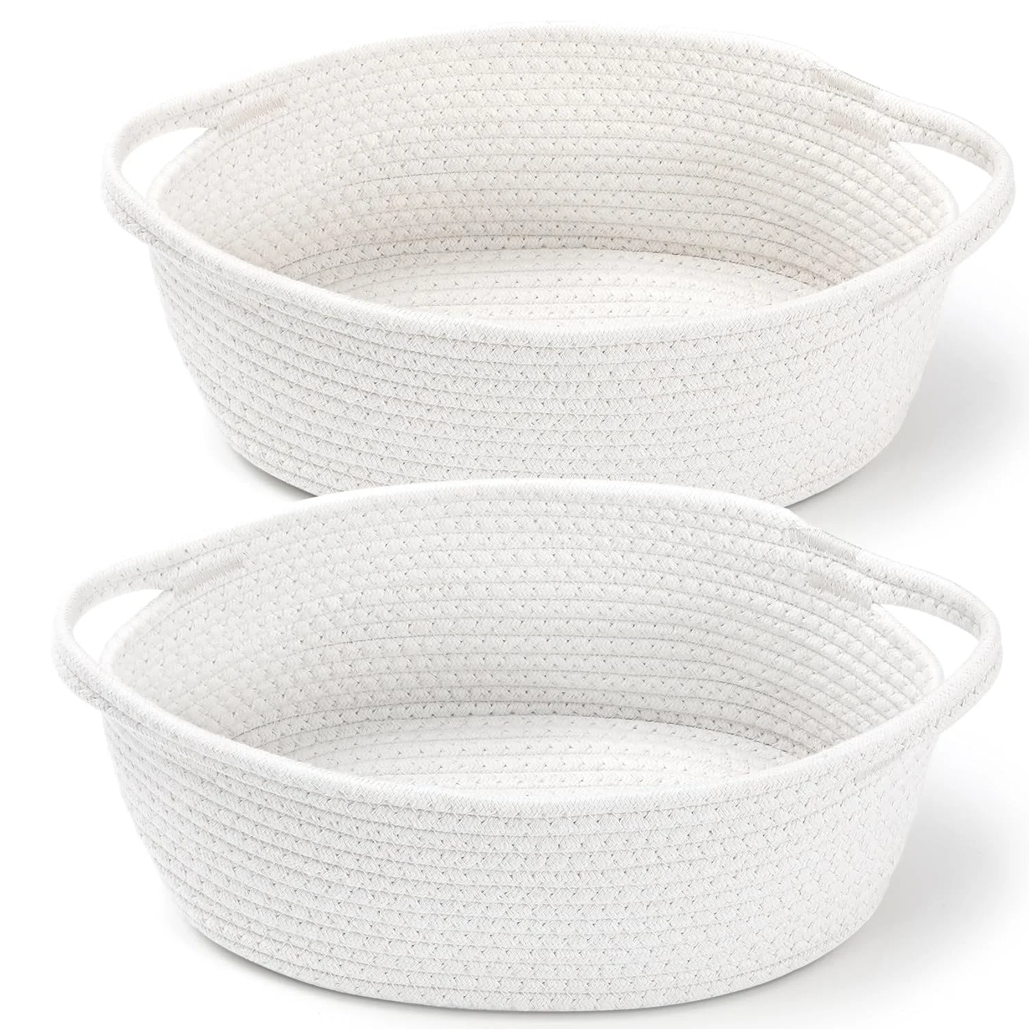 

2 Pack Small Woven Basket with Gift Bags and Ribbons, Empty Decorative Gift Chest Box, Cute Baby Gift Basket for Nursery, Cotton