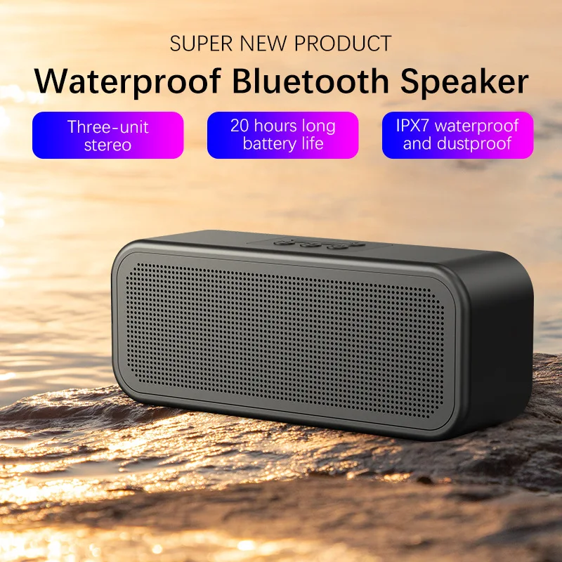 

Водонепроницаемая беспроводная bluetooth-колонка с двойным динамиком