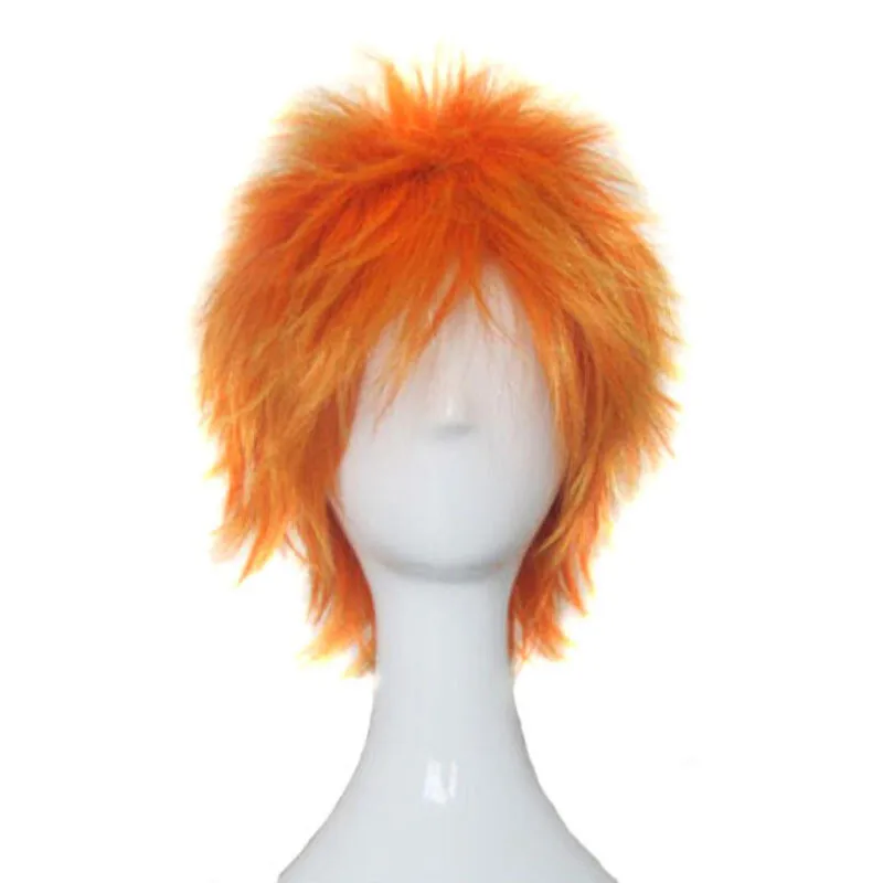 

Bleach Ichigo Kurosaki Anime Costume Orange Synthetic Fiber High-Temperature Resistant Wig For Halloween Cosplay Costume