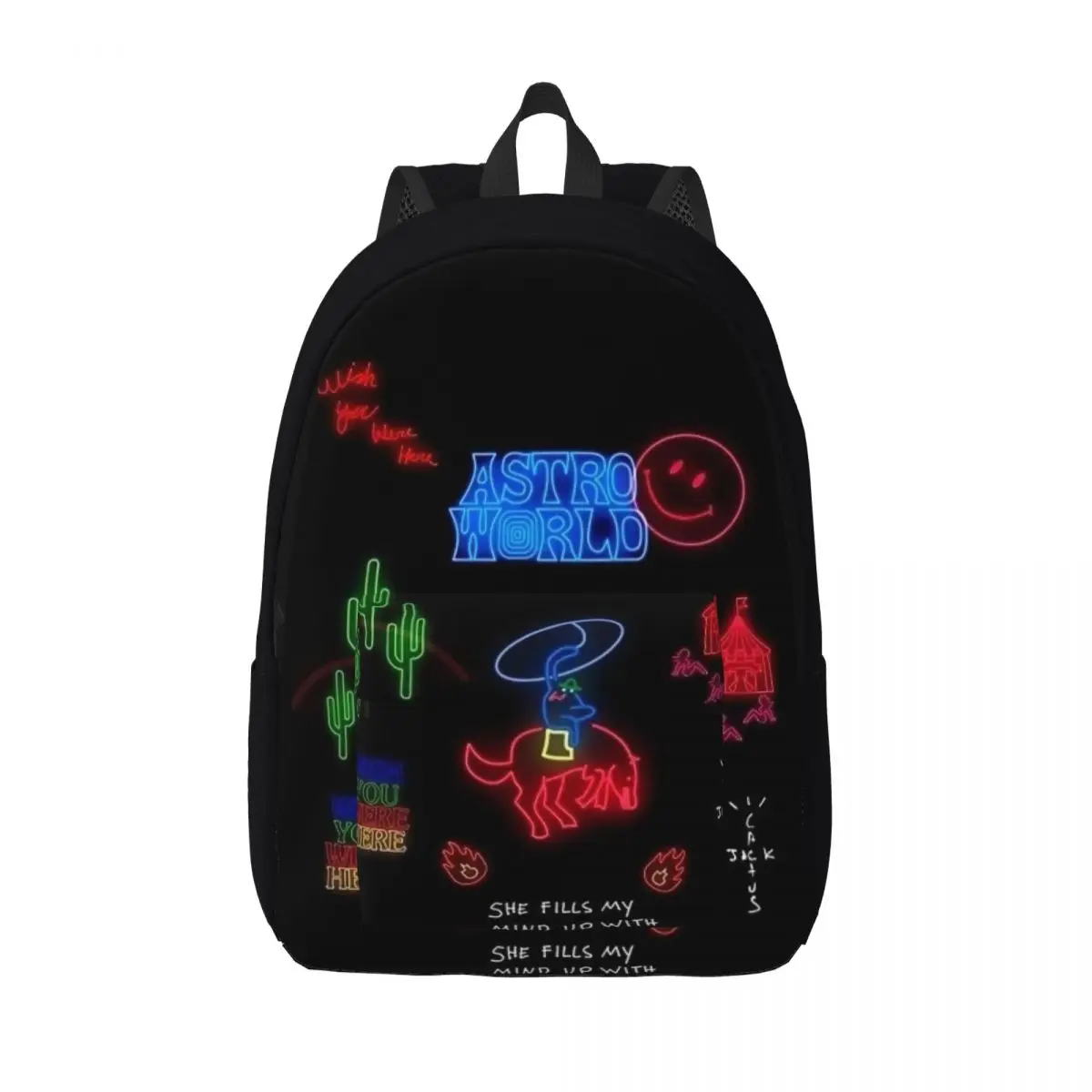 Travis Scott Astroworld Rapper Backpack Elementary High College School Student Bookbag Men Women Daypack Travel