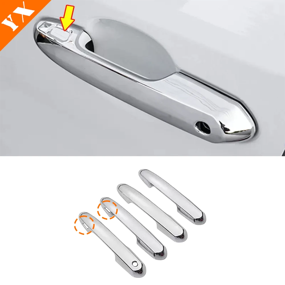 

For Land Cruiser LC 300 2025 2026 accessories Carbon Chrome Car Side Door Knob Protector Door Handle Frame Cover Garnish