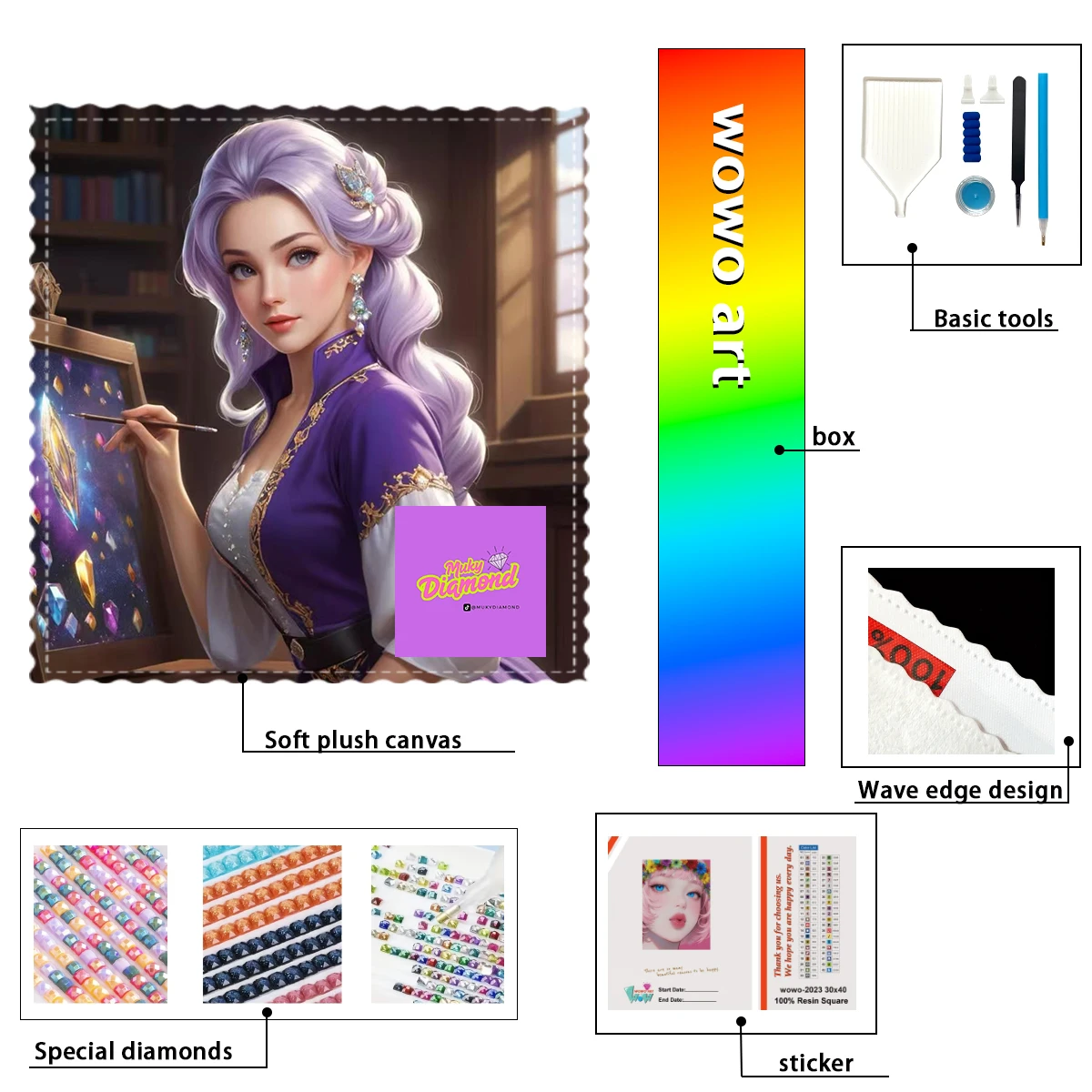 

【MUKY_ Diamond Art】Кристаллы AB, стразы FD, идеальные полимерные бриллианты