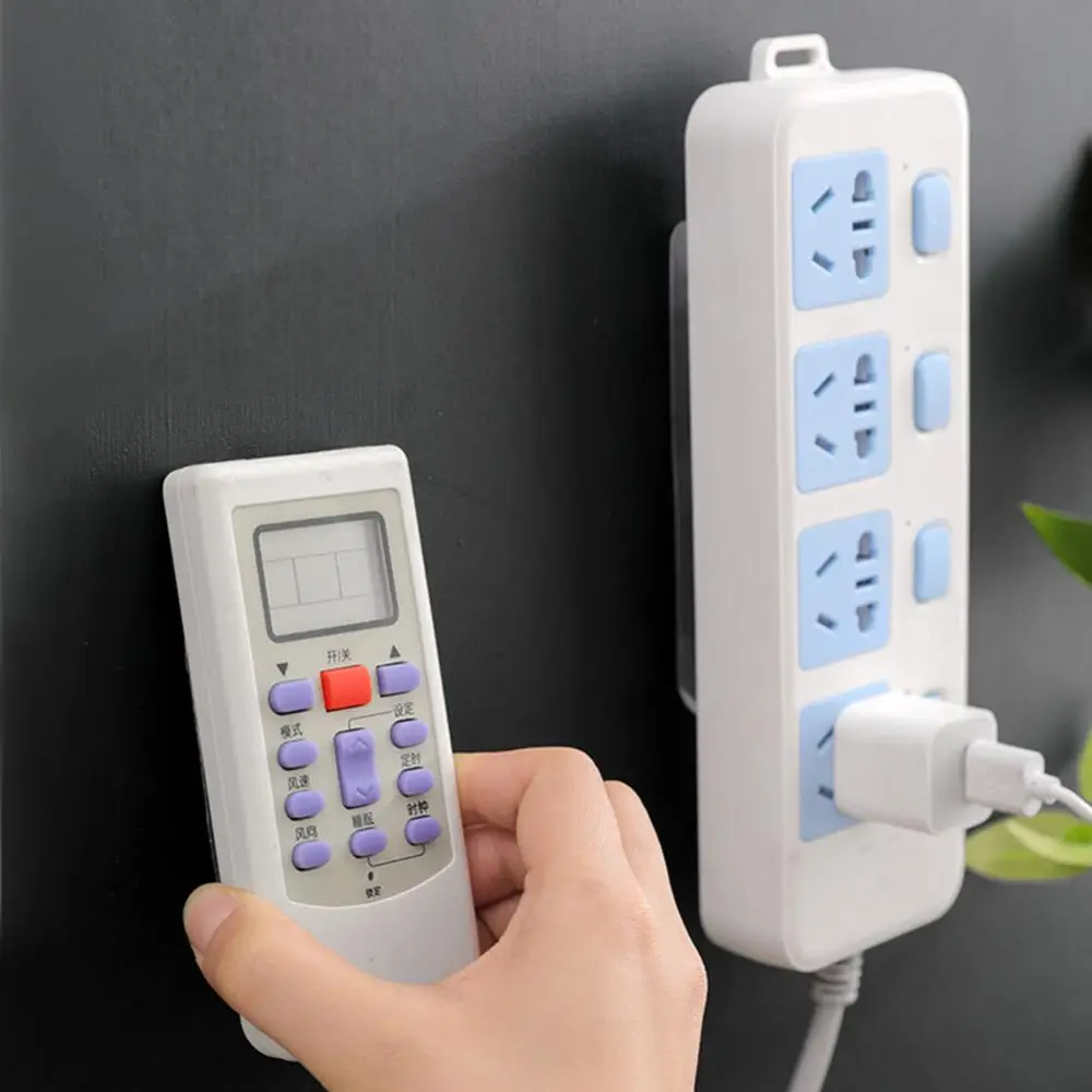 Power Plug Socket Holder Wall Mount Hooks Holder Waterproof Kitchen Stealth Hook Double Sided Adhesive Patch Accessories