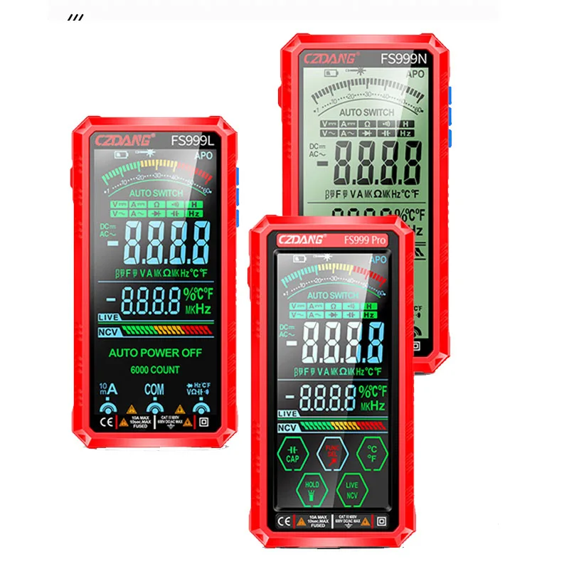 Digital Multimeter Rechargeable Touch Screen VA Color Display Multimeter with Dual Flashlight 6000 Counts NCV Voltage Tem Tester