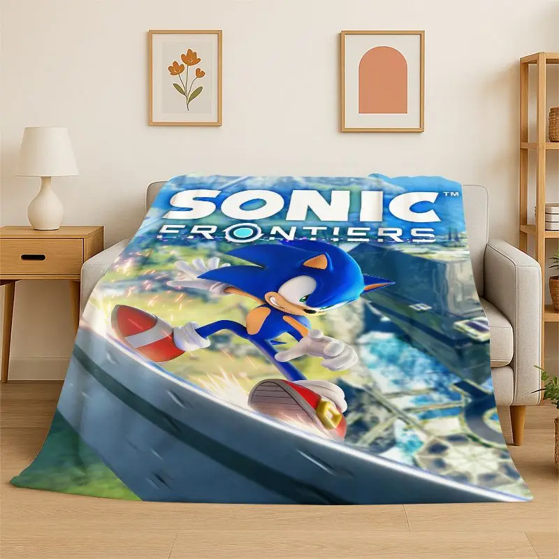 Classic Game S-Sonic Cartoon Soft Flannel Throw Blanket,Cozy Blanket for Bed,Couch,Sofa,Bedroom,Living Room,Travel,Picnic kids