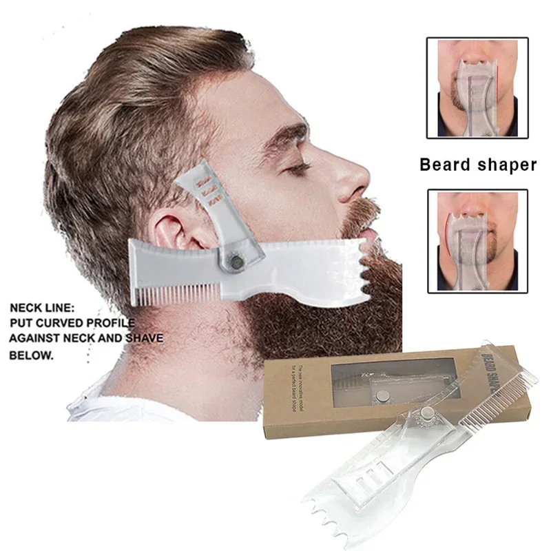 5 In 1 Men Beard Modeling Ruler Shaping Styling Template Comb Rotatable Men'S Beauty Tool For Hair Trimming Moustache Barber