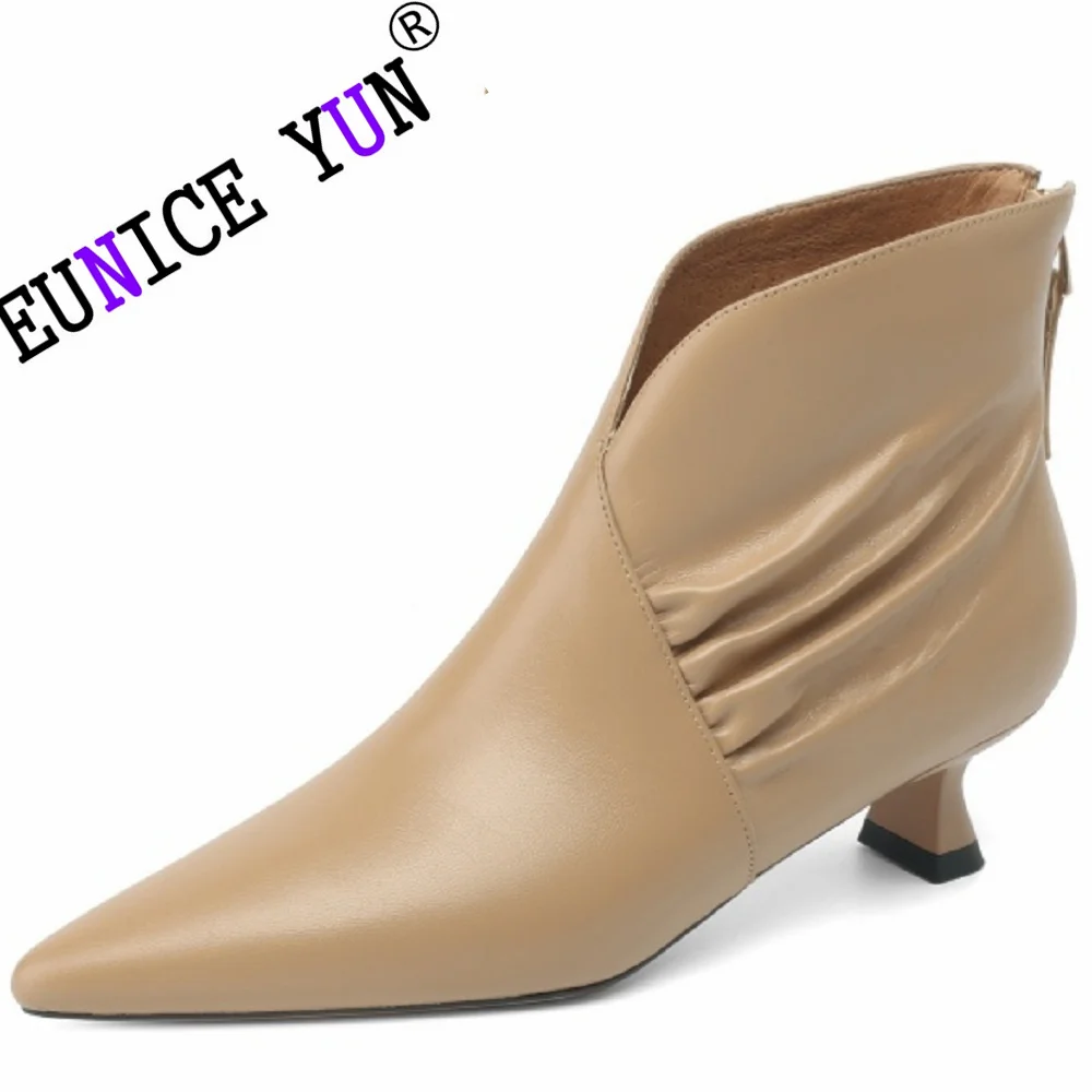 

Женские ботильоны из натуральной кожи, на высоком каблуке, размеры 34-40