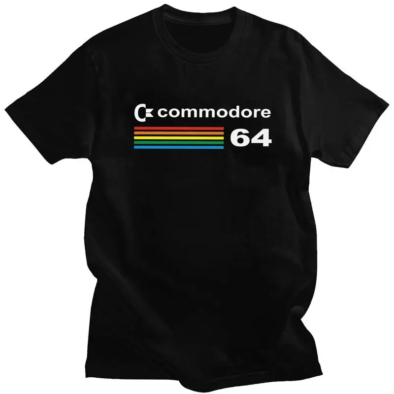 Custom Commodore 64 Computer T Shirt Men Short-Sleeve Computer Geek Nerd Tee Tops 100% Cotton Slim Fit Tshirt Merch