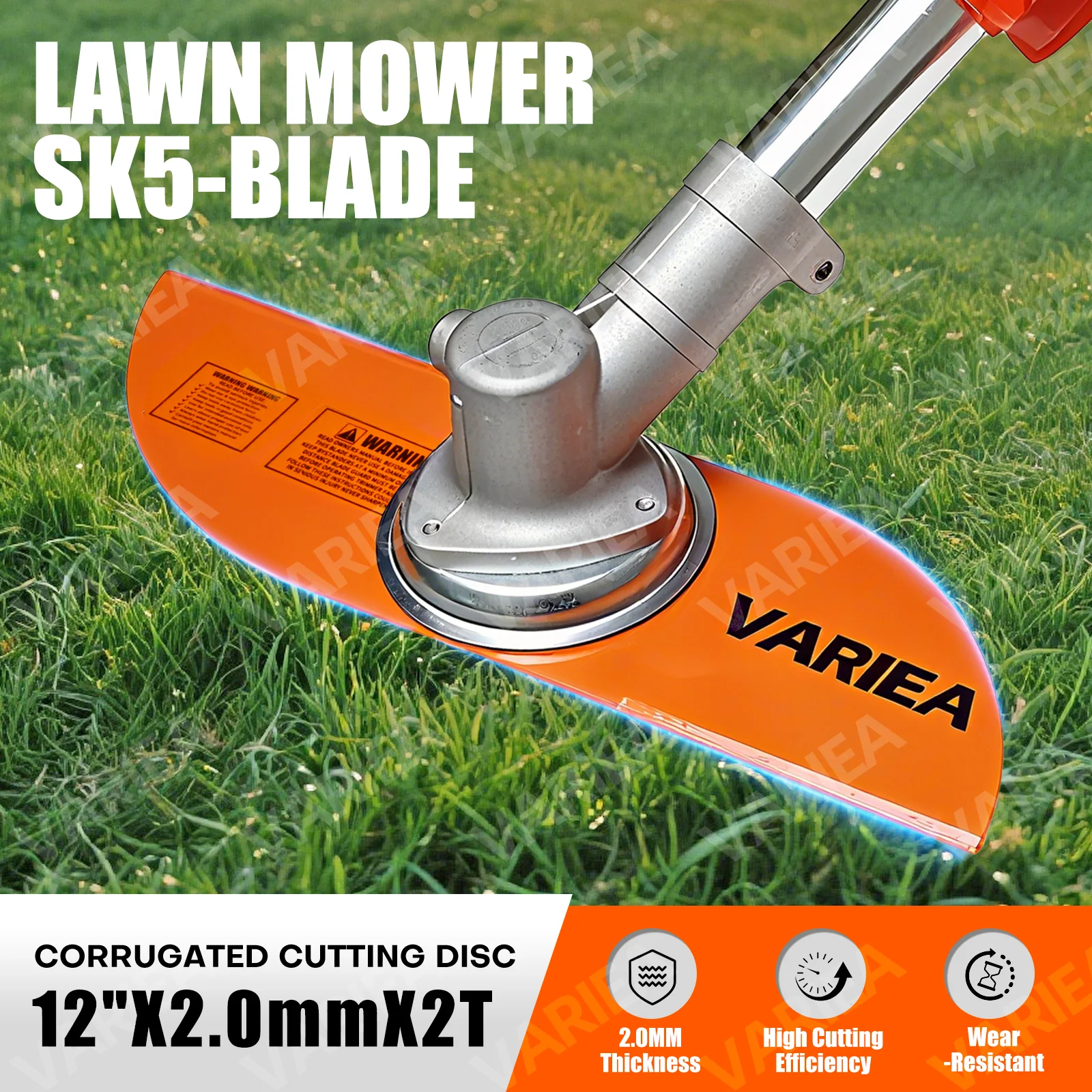 VARIEA-12 inch 2T Steel Brush Cutter, Trimmer, Weed Eater Sting Trimmer Blade Replacement Universal fit Bore 25.4mm Thicknen 2mm