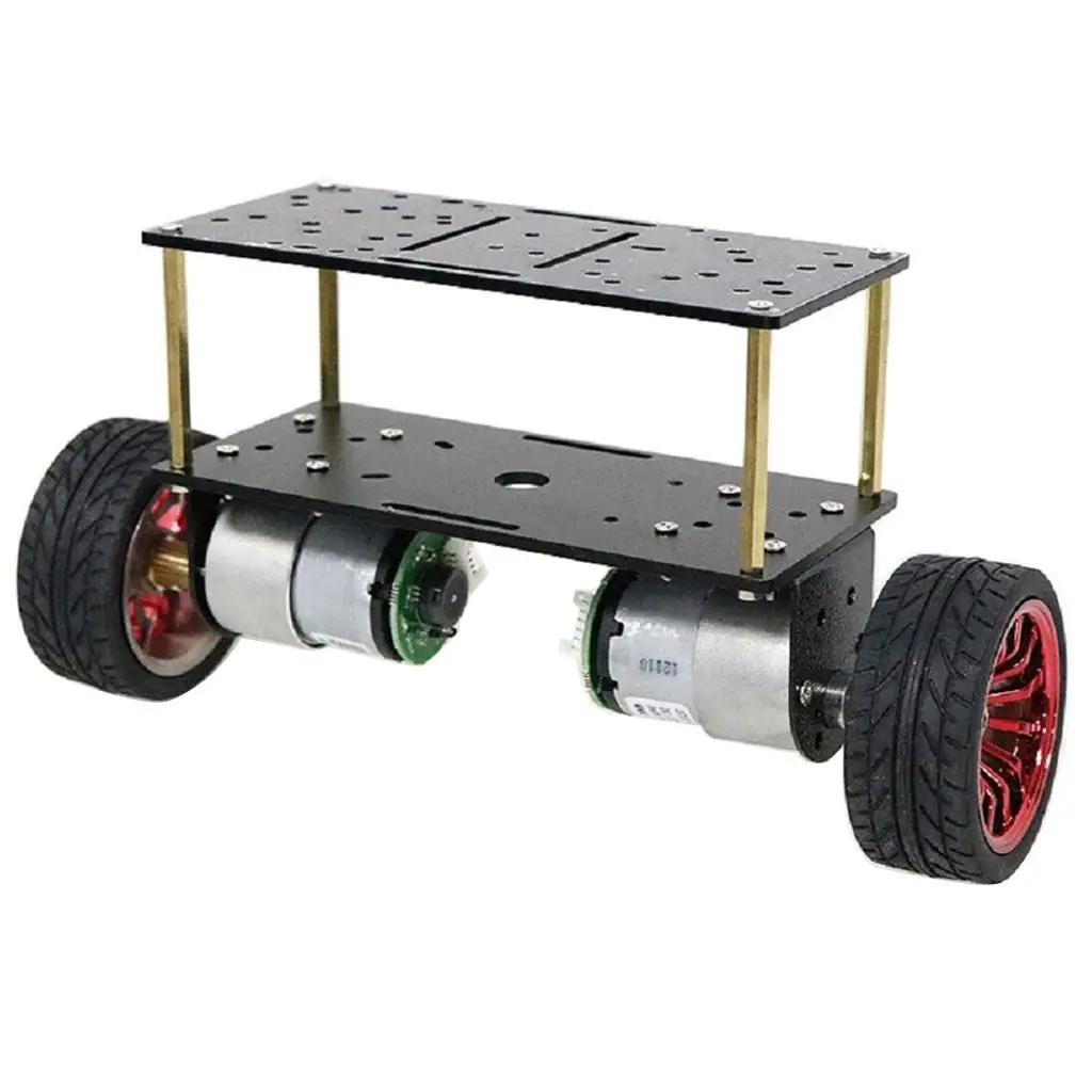 Smart Robot Vehicle Base Durable Double Deck Chassis Kit for STEM Robotics Assembly