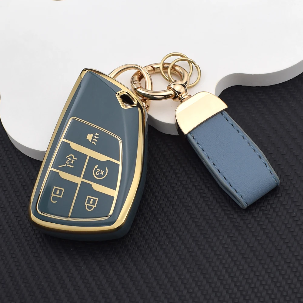 Cover portachiavi per auto in TPU a 5/6 pulsanti per Buick Envision Chevy Silverado GMC – Custodia protettiva per chiavi per auto e accessorio portachiavi a catena