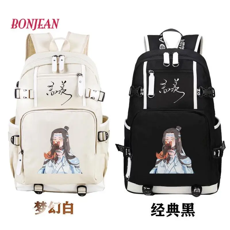 Mochila Anime de grande capacidade, Grão-mestre do cultivo demoníaco Schoolbag, Patriarca Lan WangJi Coelho Wei Wuxian Campus Estilo