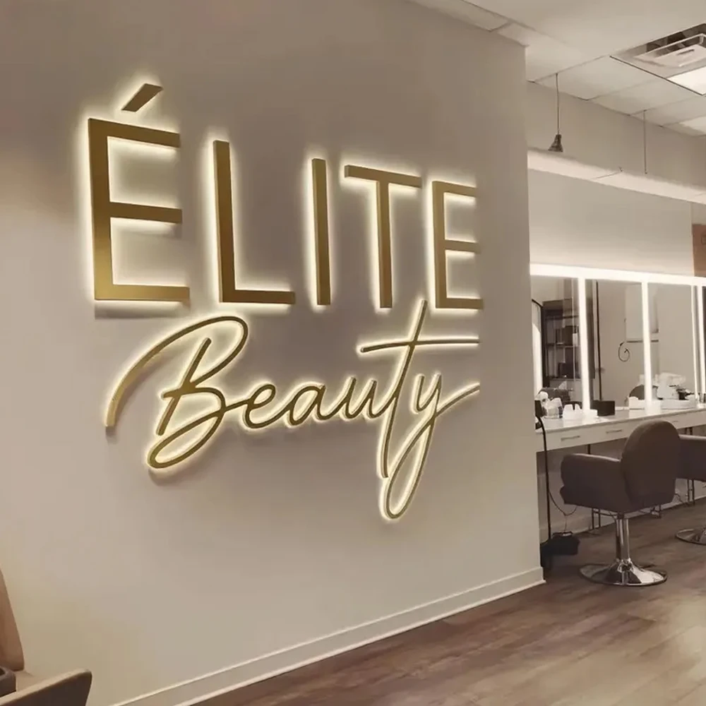 Beauty Studio LED Sign Custom Metal Luminous Lettering Outside Indoor Company Store Shop Logo Illuminated Light Signage