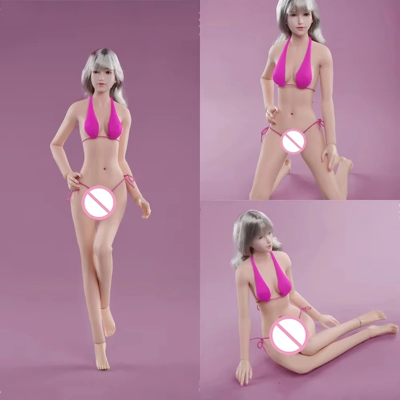 

JIAOU DOll JOQ-05B 1/6 Scale Girl Small Bust Action Figure Model 12'' Female Soldier Super Flexible Detachable Feet Body Toys