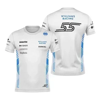 2025 F1 Williams Team T-shirt Carlos Sainz Formula One Alex Alben 2025 T-shirt Men Women Kids Fans Shirt 3d Printed T-shirt