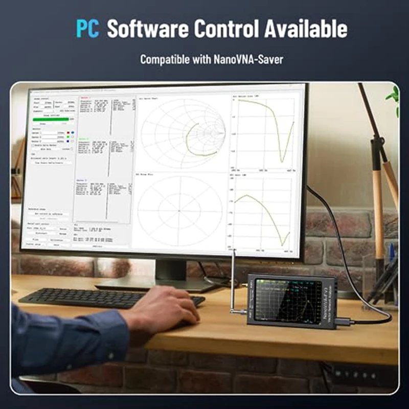 Nanovna-F V3 Vector Network Analyzer HF VHF UHF VNA Antenna Analyzer Black Measures 801 Scan Points