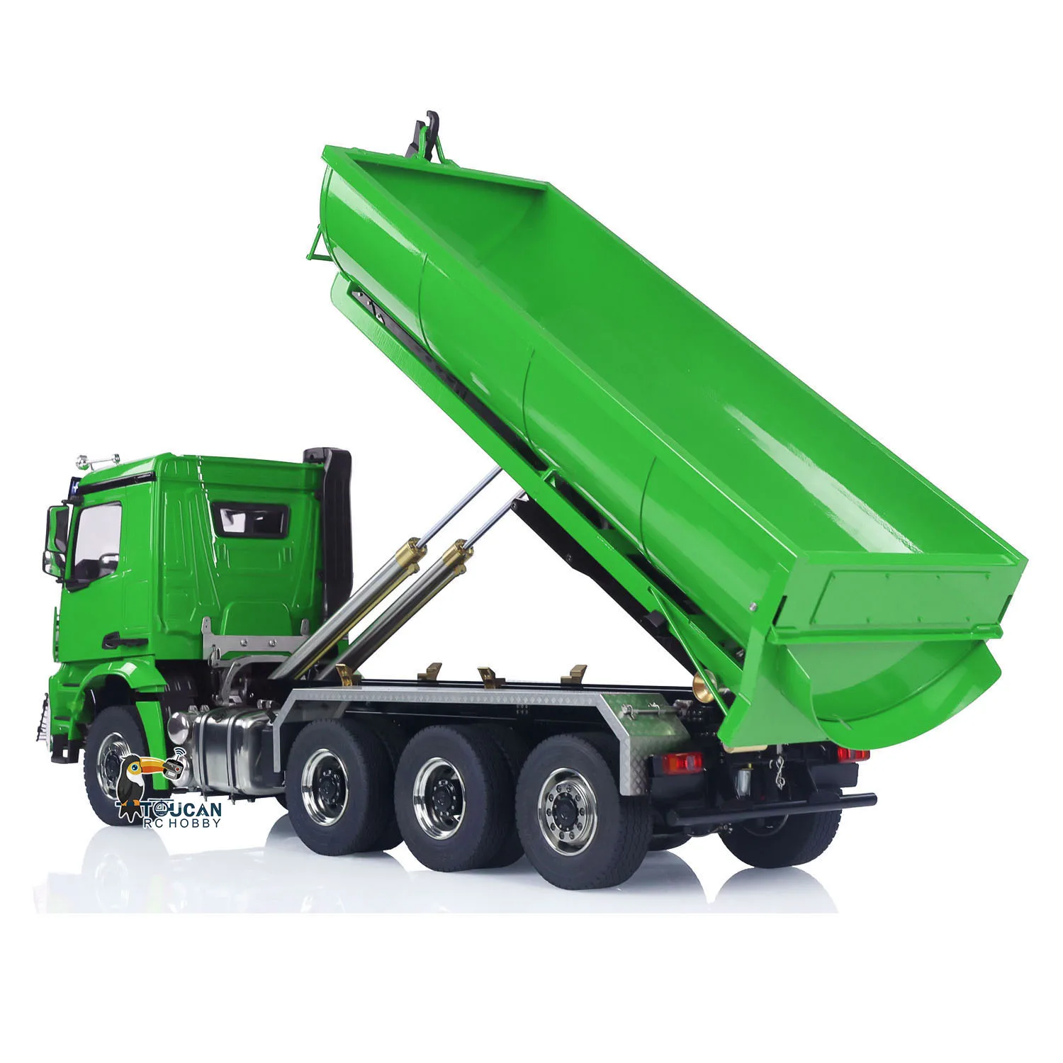 8x8 1/14 Hydraulic Remote Control Full Dump Truck BZ 3363 RC Roll On Off Tipper Metal Chassis Rail Differential Lock No Battery