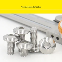 20pcs Stainless steel Big Flat Round Head Inner Hexagon Screw Bolt M6 6mm M5 5mm for ATV Moped Plastic Cover