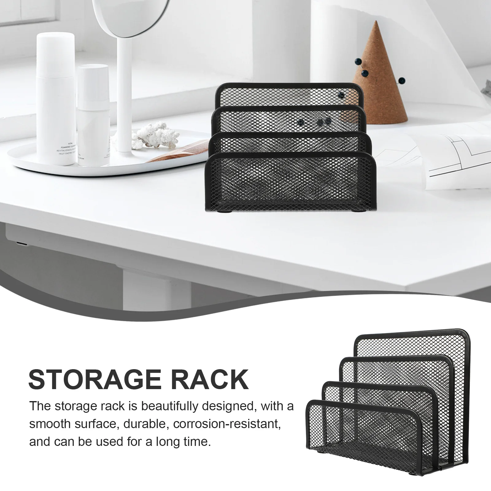 

2Pcs Multi-Layer Iron File Holders Desktop File Storage Racks Office Document Organizers Desk Storage Shelves Document Shelves