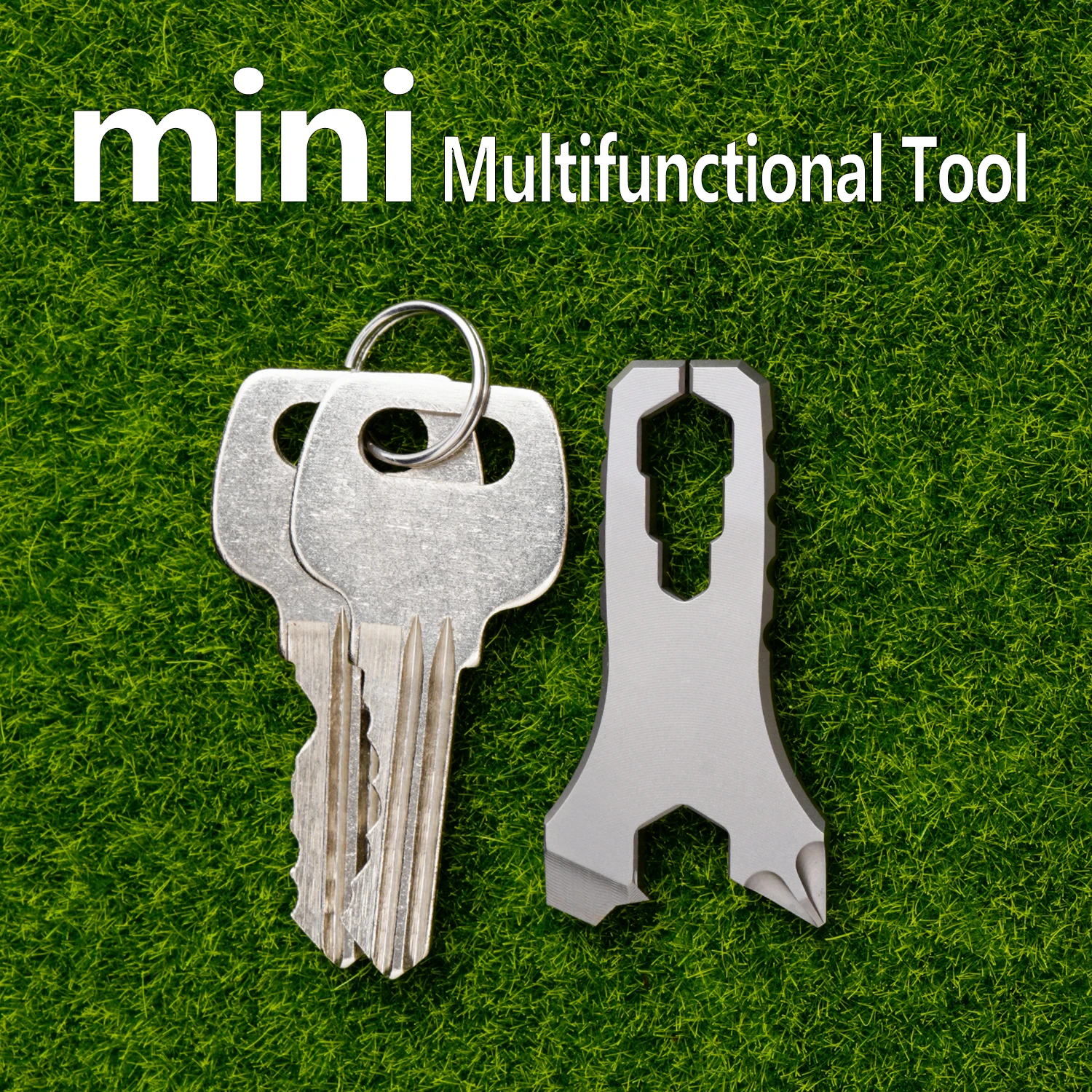 Titanium alloy EDC Pry Bar,multifunctional tool,Small screwdriver wrench, Mini Crowbar Keychain Tool for Everyday Carry