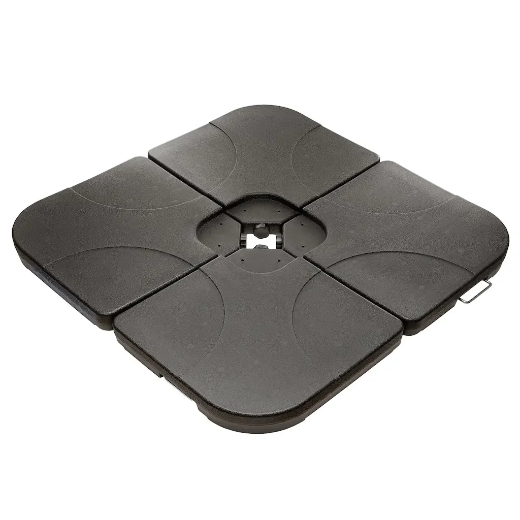 2026 4 PCS Plastic Umbrella Base Outdoor Parasol Stand Square Shaped Cantilever Offset Filled With Water or Sand for Garden Back