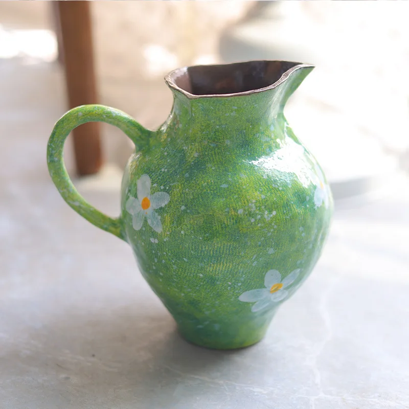 Ceramic Vase Hand-painted Daisy Vase Gift Hydroponic Flower Arrangement Living Room Desktop Decoration Ornament