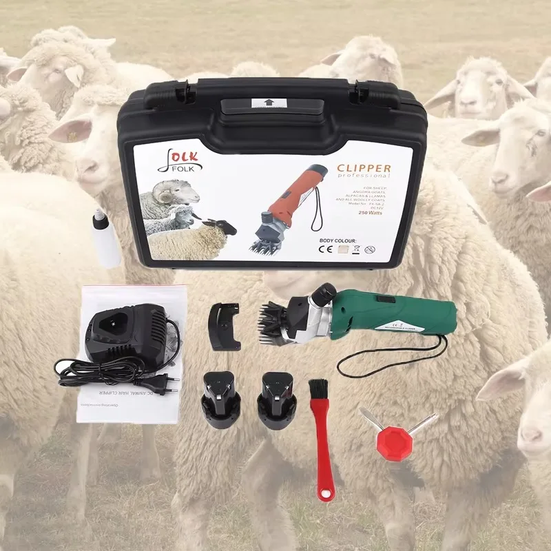 Professional 180W Rechargeable Sheep Clipper with Two 12V 2000mA Lithium Batteries Gear Core Component