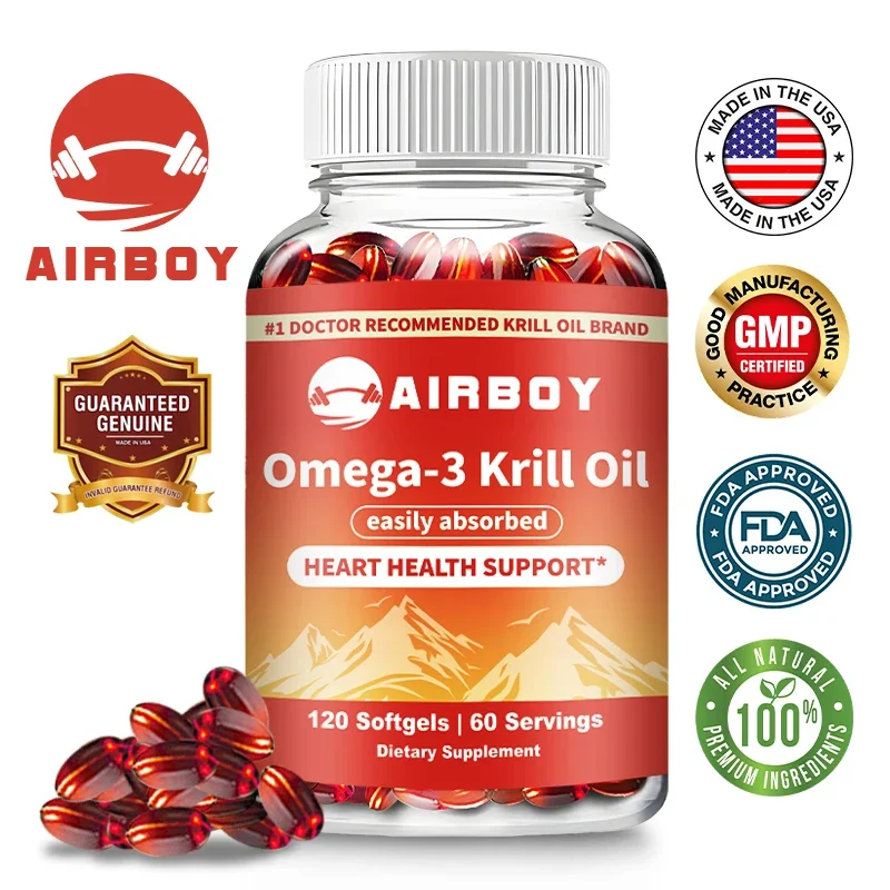 

Omega-3 Krill Oil - Supports Heart Health, Antioxidant Supplement