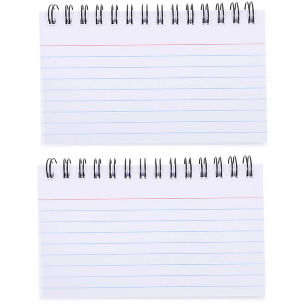 2pcs White Mini Index Cards Note Paper Spiral Notepads Portable Pocket Memo Memo Pad Pad for Students Teachers
