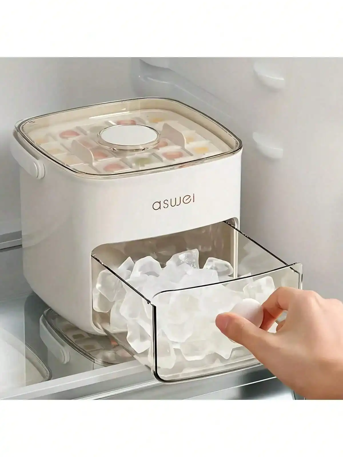 48 Ice Grid Easy Pressing Ice Box - Dual Portable Design, Includes Silicone Tray, Made Of Durable Plastic Material, Suitable For Homemade Frozen Desserts And Beverages, Summer Ice Box Artifact