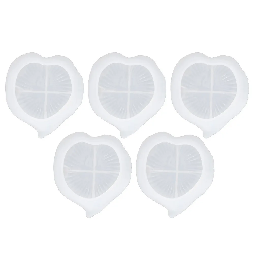 

5pcs Moulding & Casting Leaf Resin Casting Mould Reusable Non-Stick Leaf Shaped Dish Mould White DIY Ornaments Mould Home Decor